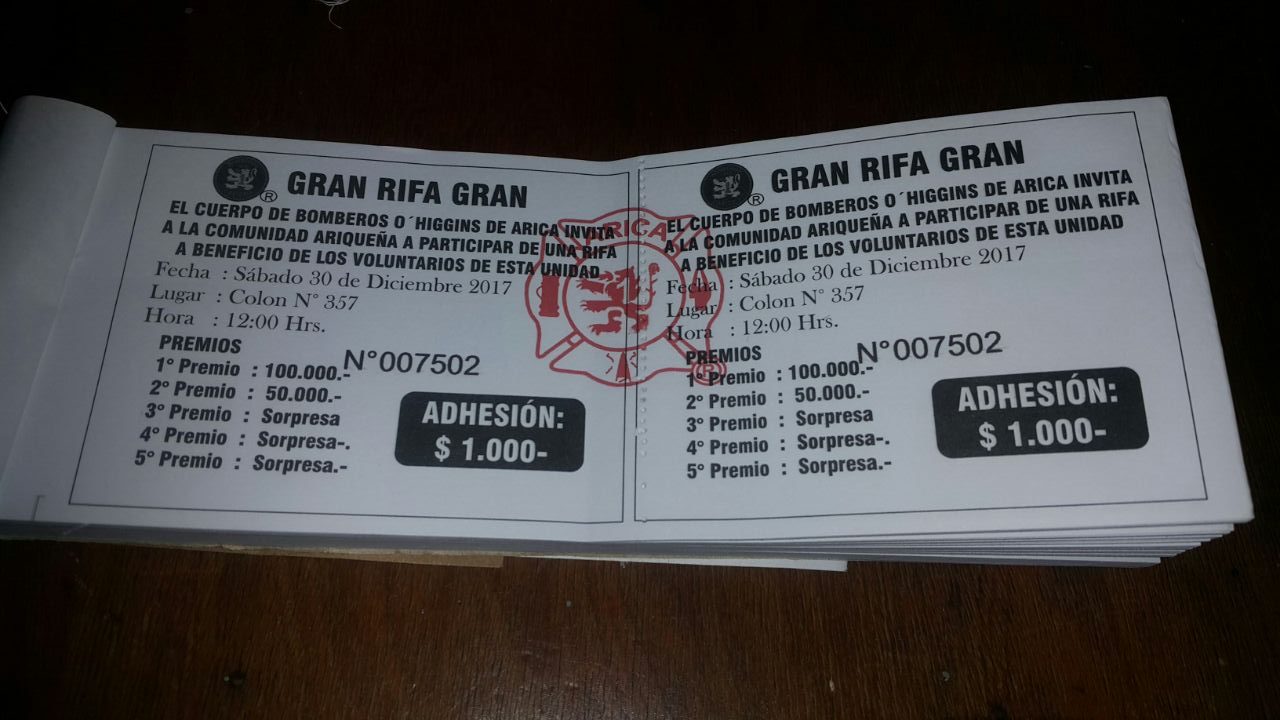 SORTEO DE LA GRAN RIFA 2017 – Bomba1.cl